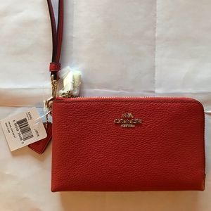 Coach double zipper wristlet. NWT